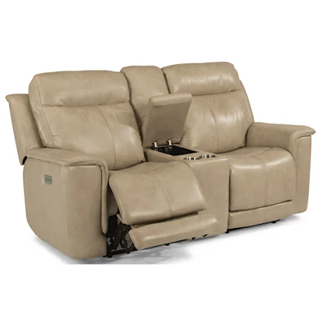 Power Reclining Loveseat with Power Headrests and Adjustable Lumbar